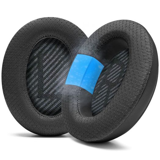 WC Freeze QC35 - Cooling Gel Ear Pads for Bose QC35 & QC35ii (QuietComfort 35) Headphones & More | Breathable Sports Fabric, Cooling Gel, Extra Thick & Cooler for Longer | Black