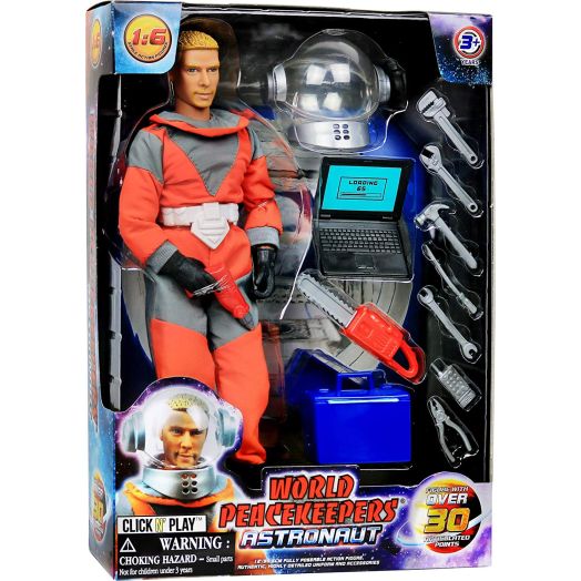 Click N' Play 12" Astronaut Action Figure Space Exploration Playset With Accessories.