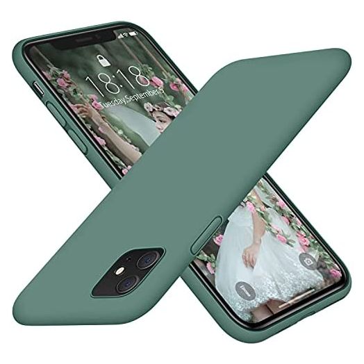 DTTO Compatible with iPhone 11 Case, [Romance Series] Full Covered Silicone Cover [Enhanced Camera and Screen Protection] with Honeycomb Grid Pattern Cushion for iPhone 11 6.1” 2019, Midnight Green