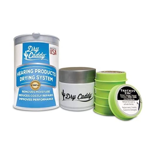 DryCaddy by Dry & Store | Dry Aid Kit - Protection Against Moisture Damage for Hearing Aids, Cochlear Implants and Other Electronic Instruments