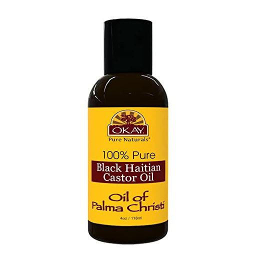 OKAY | 100% Pure Black Haitian Castor Oil | For All Hair Textures & Skin Types | Grow Healthy Hair - Treat Skin Conditions | Oil of Palma Christi | All Natural | 4 Oz