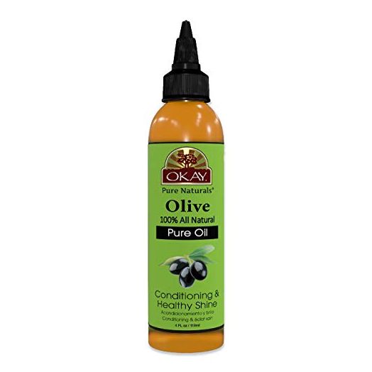 OKAY | 100% Pure Olive Oil | For All Hair Textures & Skin Types | Nourish, Strengthen & Replenish Elasticity | Deep Conditioning | All Natural | 4 Oz