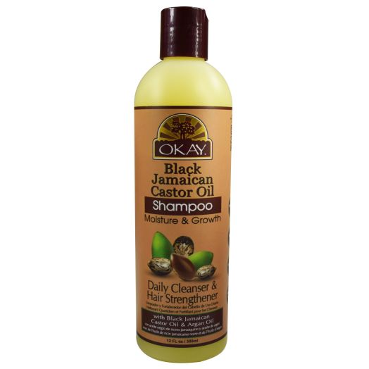 OKAY |Black Jamaican Castor Oil Moisture & Growth Shampoo| Helps Moisturize & Regrow Strong Healthy Hair| Sulfate, Silicone, Paraben Free For All Hair Types and Textures| 12 oz