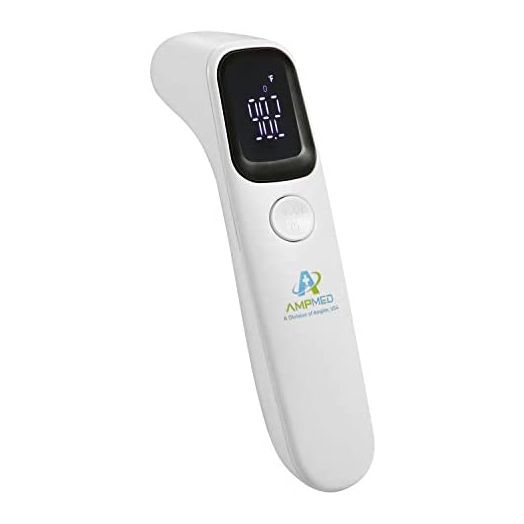 Amplim Hospital Medical Grade Non Contact Digital Clinical Forehead Thermometer for Adults, Kids, Toddlers, Infants, and Babies, FSA HSA Approved, 2001W2, White