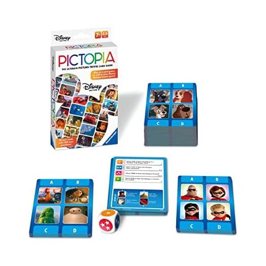 Ravensburger Disney World of Disney Pictopia Card Game for Girls & Boys Ages 7 and Up - Travel-Sized Picture Trivia Game for Families