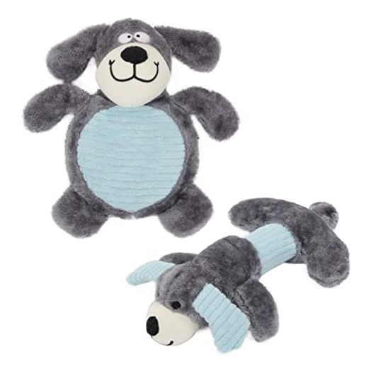 Pet Life 2 Piece Cozy Play Dual Set Squeak Chew Plush Pet Dog Toy
