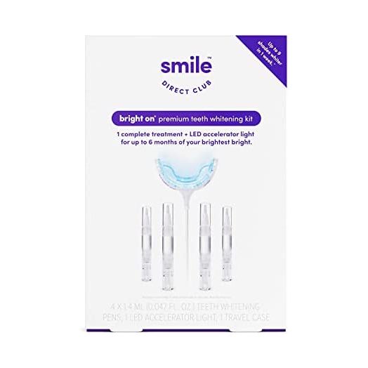 SmileDirectClub Teeth Whitening Kit with LED Light - 4 Pack Gel Pens - Professional Strength Hydrogen Peroxide