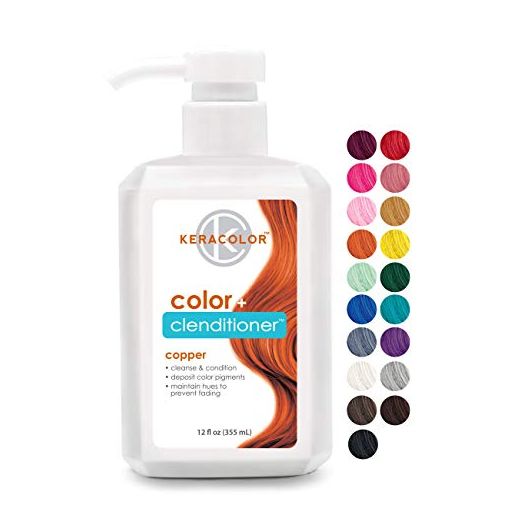 Keracolor Clenditioner COPPER Hair Dye, Semi Permanent Hair Color Depositing Conditioner, 12 Fl. Oz.