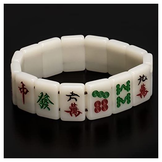 Yellow Mountain Imports Mahjong Mini-Tiles Stretchy Bracelet