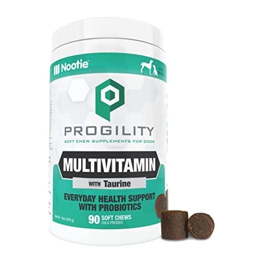 Nootie PROGILITY Daily Soft Chew Supplements for All Size Dogs - Calming Chews, Hip & Joint Chews, Multivitamin Chews, Urinary Chews, Skin and Coat Chews for Dogs - 90 ct