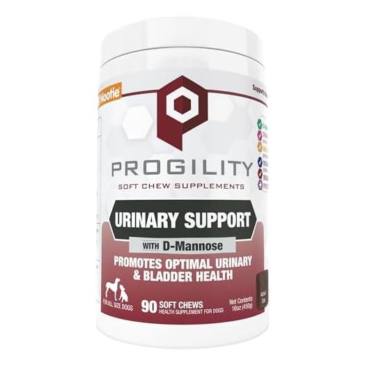 Nootie PROGILITY Daily Urinary Support Chews for Dogs - with D-Mannose-Immune Boosting and Anti-Inflammatory - for All Dog Sizes - 90 ct
