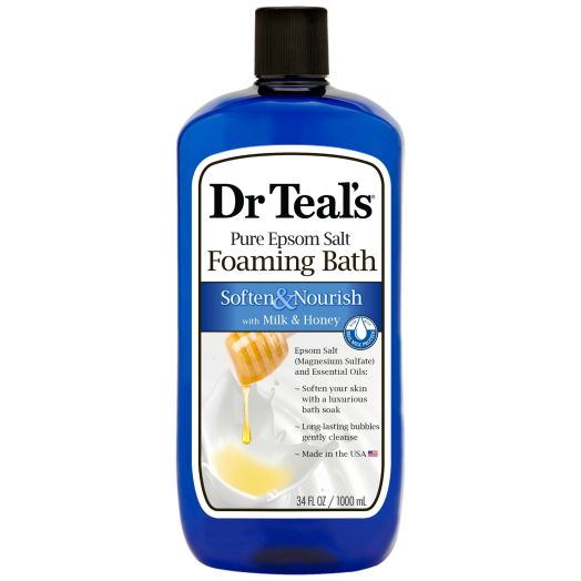 Dr Teal's Soften & Nourish Foaming Bubble Bath with Pure Epsom Salt, Milk & Honey, 34 fl oz