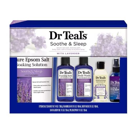 Dr. Teal's Epsom Salt Lavender Bath Gift Set - 5 Pc. (Soothe & Sleep with Lavender)