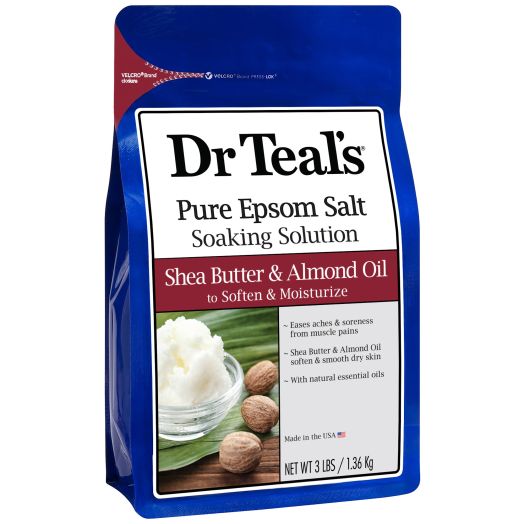 Dr Teal's Pure Epsom Salt Soak, Soften & Moisturize with Shea Butter & Almond Oil, 3lbs