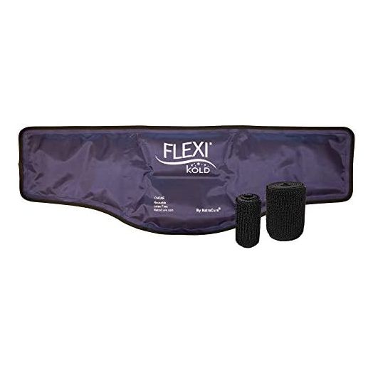 FlexiKold Gel Neck Ice Pack with Straps (23" X 8" X 5") - Reusable Cold Pack Compress (Therapy for Pain, Injuries of Neck, Back, Shoulder, Knee, Foot) - 6301 Cold-Strap by NatraCure