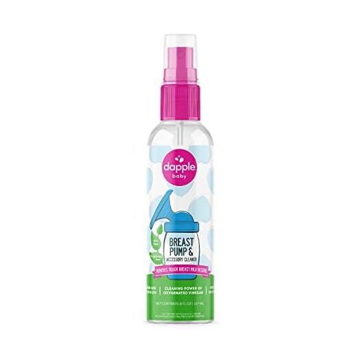 Breast Pump Cleaner Spray by Dapple Baby, 8 Fl Oz Bottle, Unscented, Plant Based & Hypoallergenic - Removes Milk Residue - Easy Rinse Formula With Oxygenated Vinegar