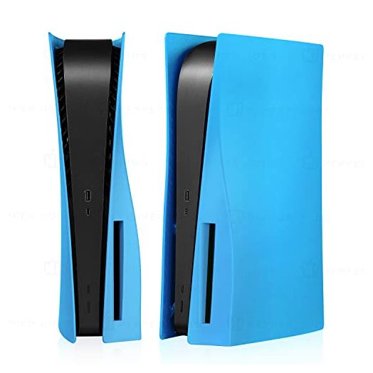 PEPPER JOBS PS5 Console Cover, Hard Shockproof PS5 Console Skin Case ABS Anti-Scratch Dustproof PS5 Cover Replacement Plate Shell for PS5 Console Disc Edition (Starlight Blue)