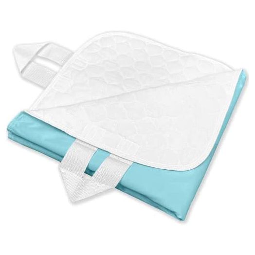 RMS Ultra Soft 4-Layer Washable and Reusable Incontinence Bed Pad - Waterproof Bed Pads with 4 Convenient Handles to Assist in Home Health Care, 34X54 Inch