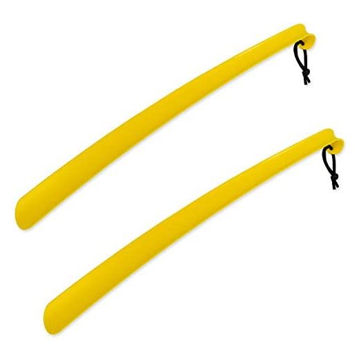 RMS 2 Pack Extra Long Handled Shoe Horn with Curved Handle and Hang Up Strap (24 inches)