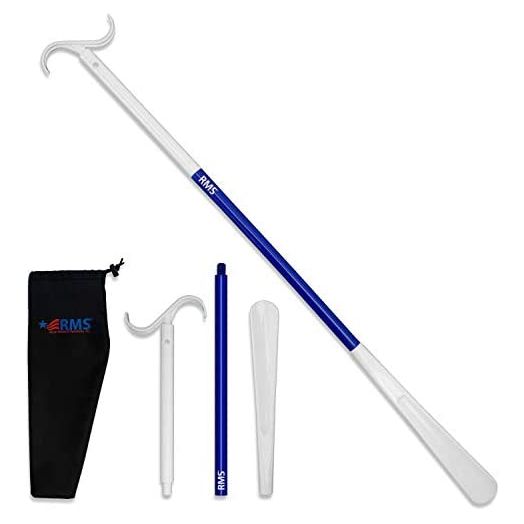 RMS 35.5 Inch Extra Long Shoe Horn Dressing Stick Aid Helper with Travel Bag