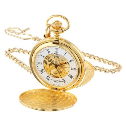 Charles-Hubert, Paris Gold-Plated Mechanical Pocket Watch