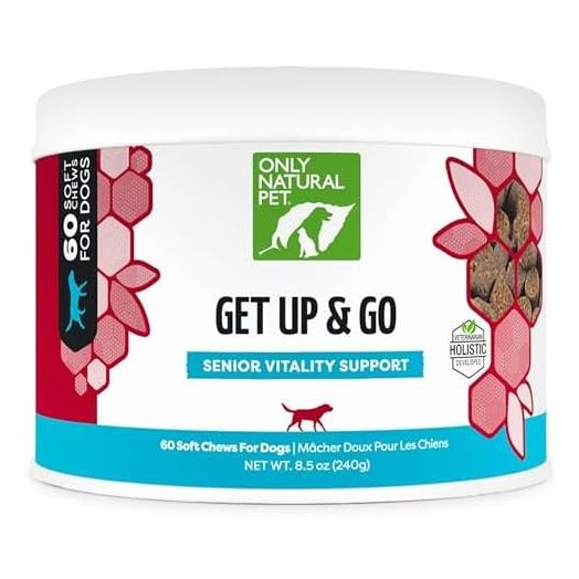 Only Natural Pet Get Up & Go Herbal Joint Support Supplement for Dogs - Holistically Formulated with Corydalis & Turmeric Hip & Joint Daily Vitamin for Senior Dog - Bacon Flavor - 60 Soft Chews