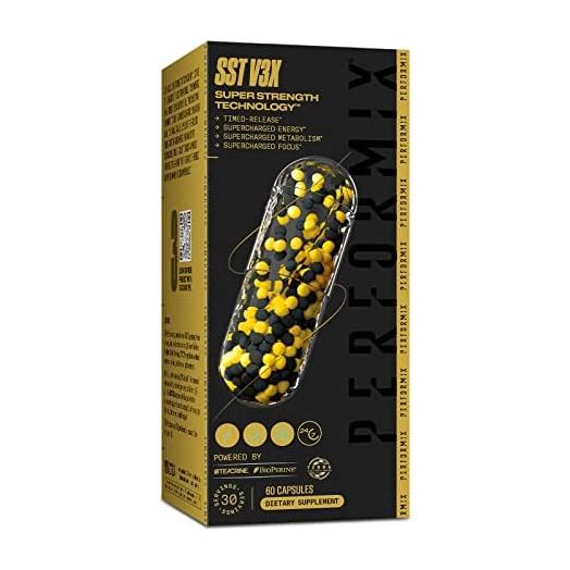 Performix SST V3X - 60 Capsules - Dietary Supplement for Supercharged Energy, Intense Mental Focus and Fast Metabolism - Caffeine, Dynamine, and Teacrine - 3X Longer Lasting
