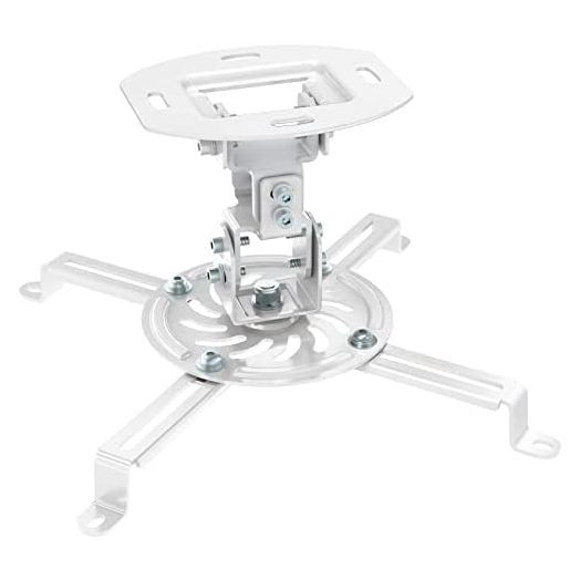 WALI Projector Ceiling Mount, Universal Low Profile Projector Mount with Retractable Arms and Multiple Adjustment Function (PM-002-W), White