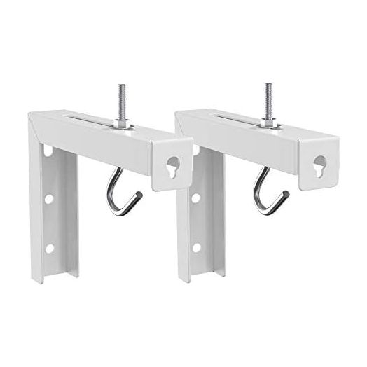 WALI Universal Projector Screen Ceiling Mount, Wall Hanging Mount L-Brackets, 6 inch Adjustable Extension with Hook Kit, Perfect Projector Screen Placement Hold up to 66 lbs (PSM001-W), White