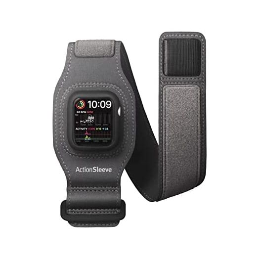 Twelve South ActionSleeve 2 for Apple Watch 41mm | Updated Protective Armband to free your wrist for sports or activities (grey)