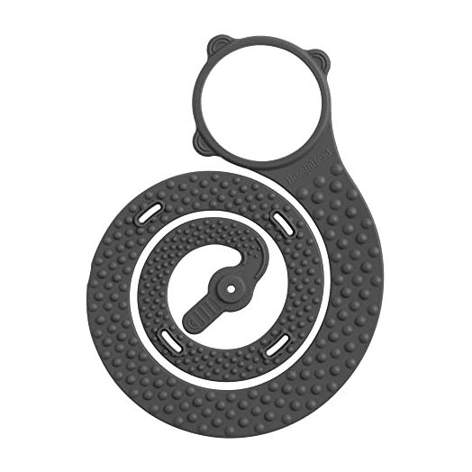 BooginHead SippiGrip Food-Grade Silicone Baby Bottle Holder & Sippy Cup Strap, Charcoal Gray