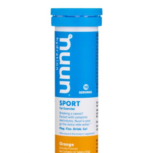 Nuun Sport - Effervescent Electrolyte Supplement, Orange Flavor - 1 Tube of 10 Tablets