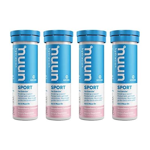 Nuun Sport: Electrolyte Drink Tablets, Strawberry Lemonade, 4 Tubes (40 Servings)