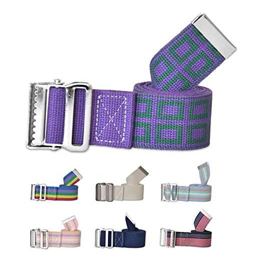 NYOrtho Metal Buckle Gait Belt - Adjustable Machine Washable Strong and Durable Material Latex Free, Lavendar, 54"