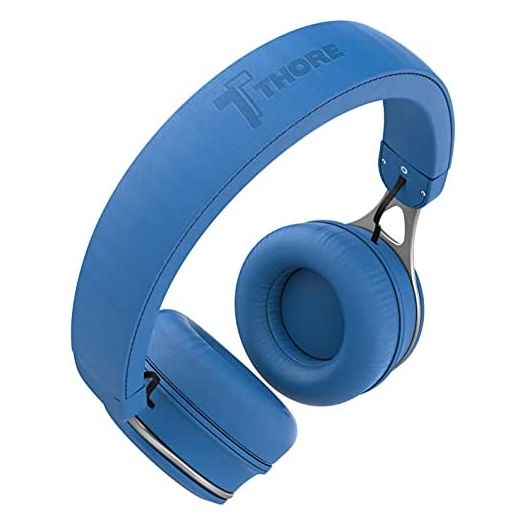 Wireless Headphones for Kids with iPhone Compatible Connector (Apple MFi Certified) Lightning Audio Cable - Lightweight Bluetooth Childrens Earphones, On Ear Adjustable Best Fit - Azure Blue