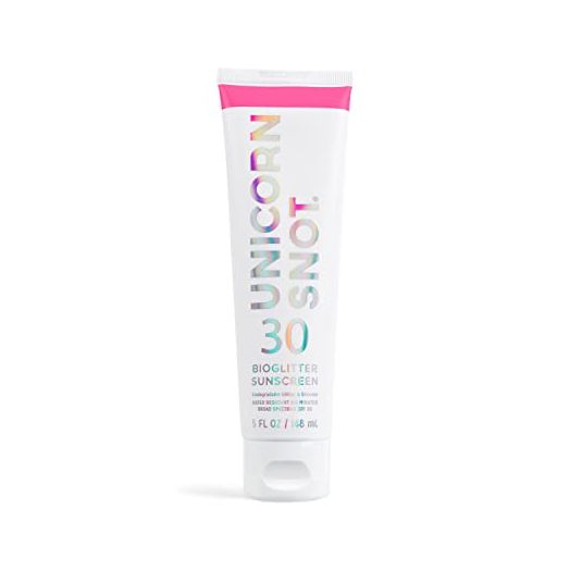 Unicorn Snot Bio Glitter Sunscreen Lotion - SPF 30 Face & Body Shimmer | UVA/UVB Protection, Biodegradable, Reef Friendly, Water Resistant | Vegan, Cruelty Free, Made in USA (Love Shack)