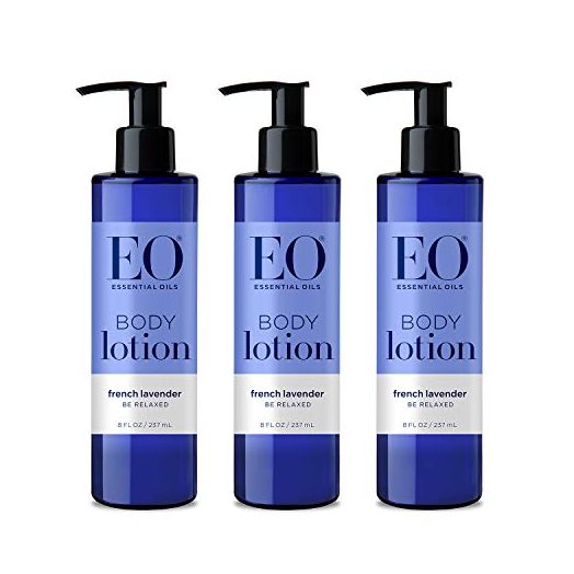 EO Body Lotion, 8 Ounce (Pack of 3), French Lavender, Organic Plant-Based, Botanical Extracts, Vitamin E with Pure Essential Oils