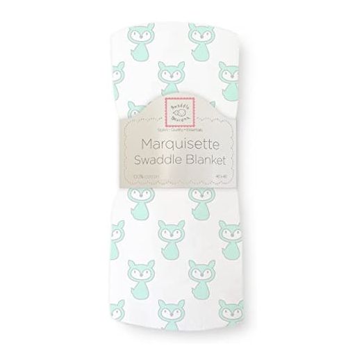 SwaddleDesigns Marquisette Receiving Swaddle Blanket for Baby Boys & Girls, Soft Premium Cotton Muslin, Best Shower Gift, SeaCrystal Little Fox, Parent Picks Award Winner