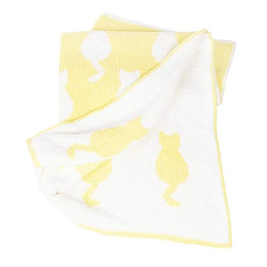 Tadpoles Ultra Soft Reversible Chenille Baby Blanket, for Baby Boys and Girls, Cats, Yellow, 30 x 40 inch