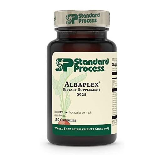 Standard Process Albaplex - Immune Support, Kidney Support, and Liver Support with Vitamin A, Vitamin C, Niacin, Vitamin B6, Oat Flour, Spanish Moss - 150 Capsules