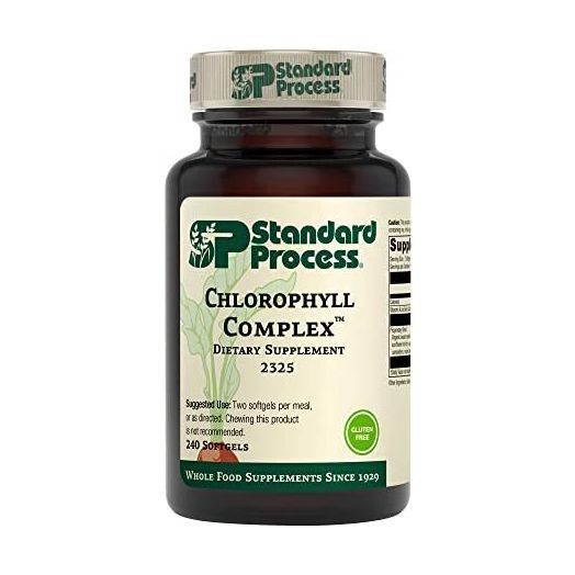 Standard Process Chlorophyll Complex - Immune Support, Antioxidant Activity, Skin Health and Hair Health Support with Vitamin A, Sunflower Lecithin, Buckwheat, Spanish Moss, and More - 240 Softgels