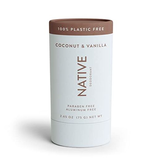 Native Plastic Free Deodorant | Natural Deodorant for Women and Men, Aluminum Free with Baking Soda, Probiotics, Coconut Oil and Shea Butter | Coconut & Vanilla