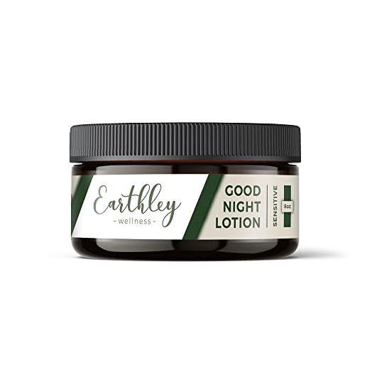 Earthley Wellness, Good Night Lotion, Magnesium Lotion, Apricot Oil, Shea Butter, Mango Butter, Candelilla Wax, Lavender Essential Oil, Vegan (Sensitive, 8 oz)