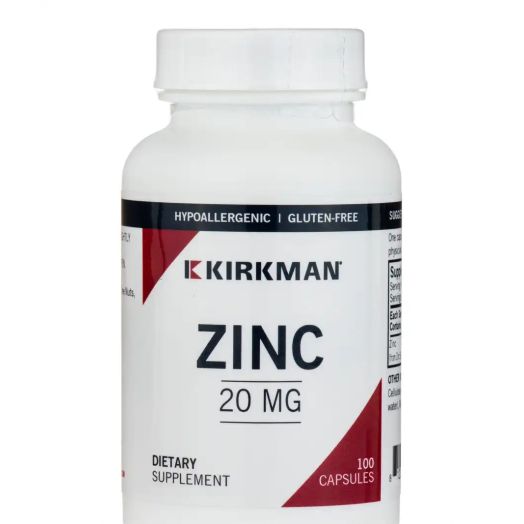 Kirkman Zinc 20 mg -Hypoallergenic - 100 Capsules