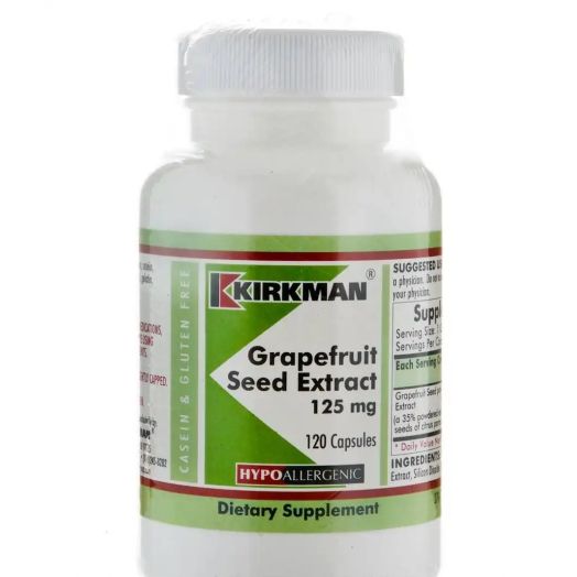 Kirkman Grapefruit Seed Extract 125 mg -Hypoallergenic - 120 Capsules