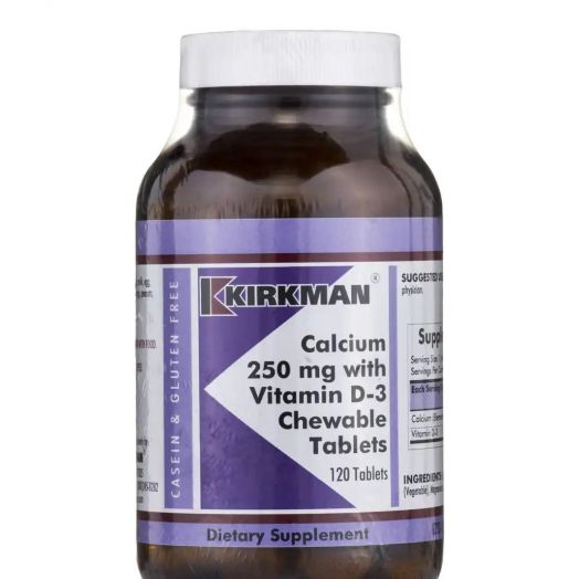 Kirkman Calcium 250 mg with Vitamin D-3 Chewable - 120 Tablets