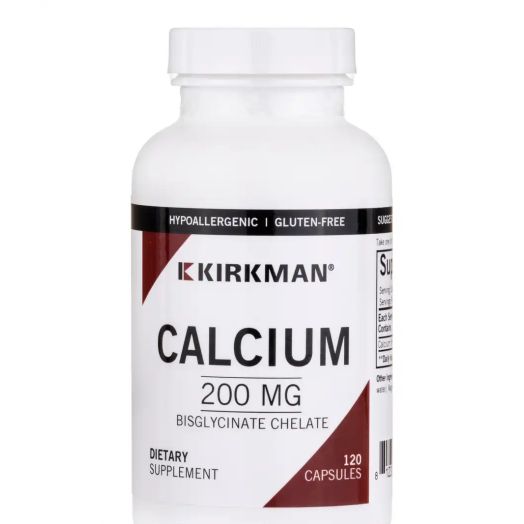Kirkman Calcium 200 mg w/o Vitamin D -Hypoallergenic - 120 Capsules