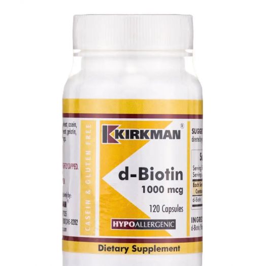Kirkman d-Biotin 1000 mcg -Hypoallergenic - 120 Capsules
