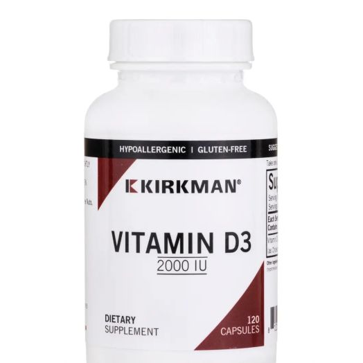Kirkman Vitamin D-3 2000 IU -Hypoallergenic - 120 Capsules