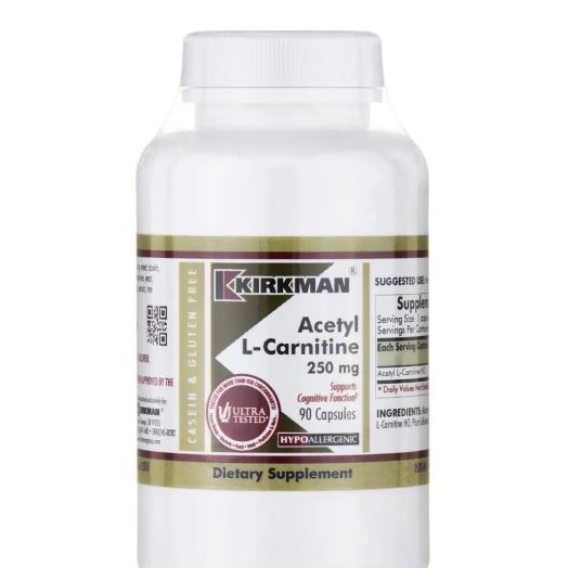 Kirkman Acetyl L-Carnitine 250 mg -Hypoallergenic - 90 Capsules